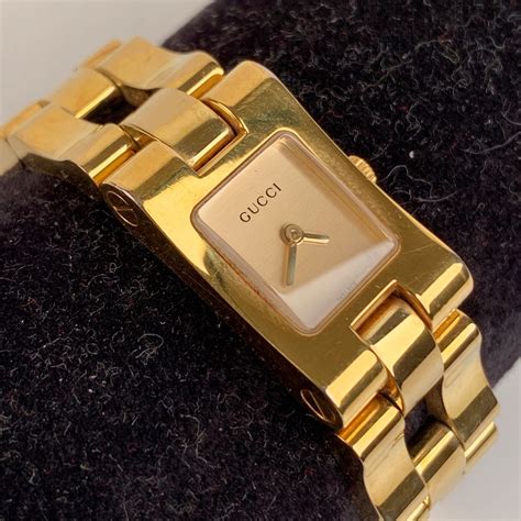 Gucci Stainless Steel Gold Plated Mod 2305L Wrist 